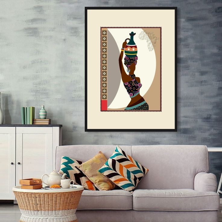 African Woman Abstract Pop Painting 16x20inches 7912